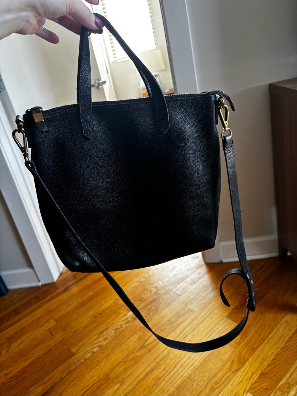 Madewell Black Leather Tote Shoulder Bag
